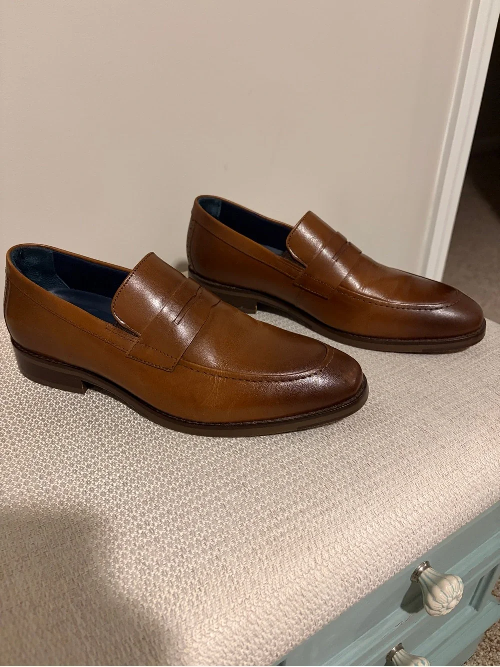 Johnston & Murphy XC4 Brown Leather Penny Loafers 8.5